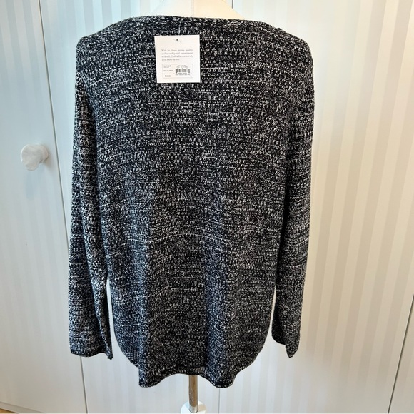 NWT Croft & Barrow black white gray knit sweater Size XL - Picture 3 of 12